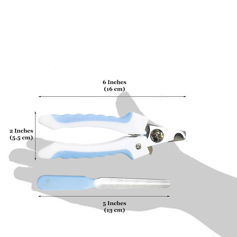 SunGrow Dog Nail Clipper and File Set, With Clipper and File, Razor Sharp Blade with Safety Switch, Blue and White, 1 Set per Pack - BeesActive Australia