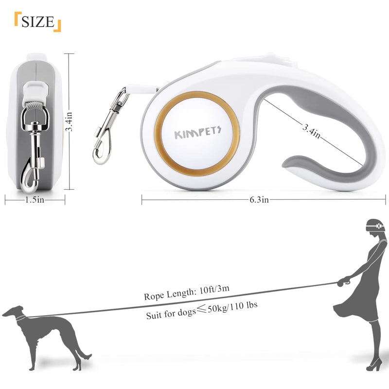 Retractable Dog Leash 10FT,Ladies Only,Pet Walking Leash with Anti-Slip Handle for Small Medium Large Breed Dogs up to 110lbs,360°Tangle-Free,One-Handed Brake,Pause,Lock - BeesActive Australia