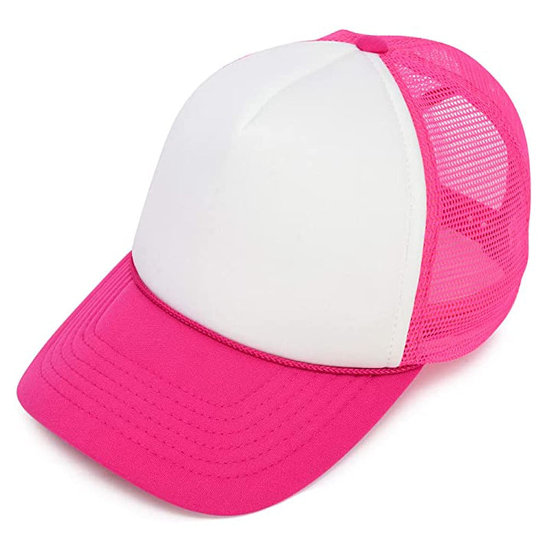 MR.R Sublimation Blank Polyester Mesh Cap Mesh Trucker Summer Mesh Cap,6 Pieces per Pack Rose Red - BeesActive Australia