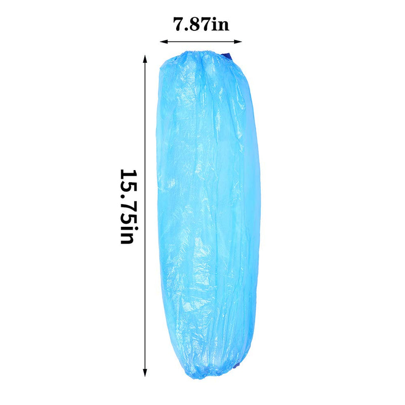 STGOOD Disposable PE Sleeves Covers, 100PCS Transparent Blue Waterproof Arm Protectors, 15.7 Inches - BeesActive Australia