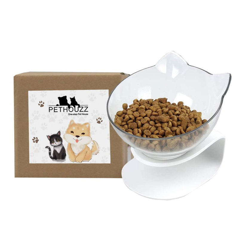 QIYADIN Tilted Raised Posture Cat Food Bowl Neck Protection Anti Vomiting 15 Degree Elevated Slanted Stand Pet Bowls for Cats and Small Dogs (1)Single - BeesActive Australia