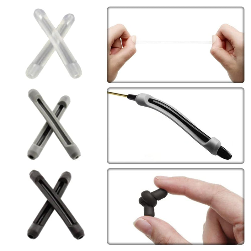 Juliyeh 9 Pairs Anti-Slip Glasses Hooks Grips Eyeglass End Tips Soft Silicone Glasses Arm Covers for Various Glasses and Sunglasses Black r3r3 - BeesActive Australia