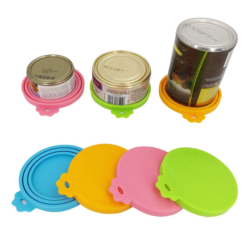 IVIA PET Food Can Lids, Universal BPA Free Silicone Can Lids Covers for Dog and Cat Food, One Can Cap Fit Most Standard Size Canned Dog Cat Food blue,green,orange,pink - BeesActive Australia