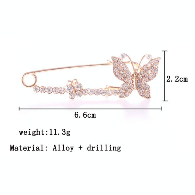 TseanYi Fashion Butterfly Brooch Pin Full Rhinestone Breastpin Delicate Collar Pin Clothes Pin Jewelry Gifts for Women and Girls - BeesActive Australia