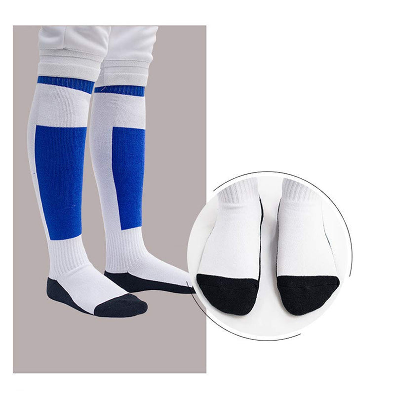 [AUSTRALIA] - Fencing Socks,Fencing Socks for Epee, Sabre and Foil, Full Cotton Colorful Fencing Socks, Thickened Fencing Socks for Kids and Adult(1 Pair,Blue-Black/Pink-Black) Large Blue-Black 