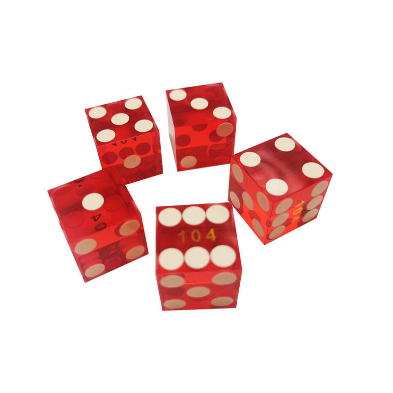 NANSUAO Casino Dice Grade AAA with Razor Sharp Edges and Matching Serialized Numbers Set of 5-for Game Such As RPG DND Poker Texas Hold'em Blackjack Red - BeesActive Australia