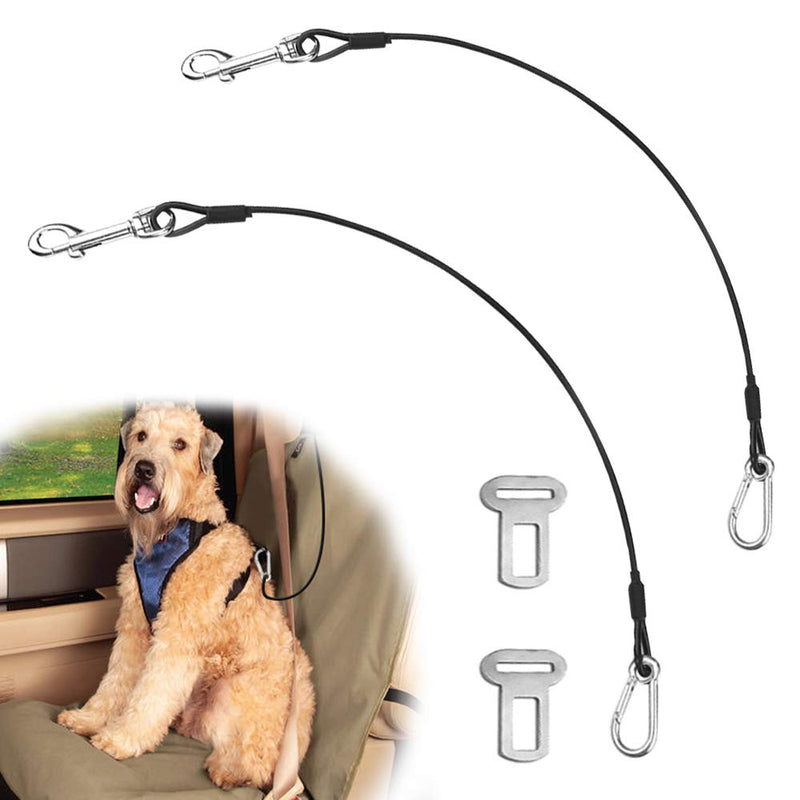 YuCool Dog Car Safety Seat Belt, 2 Pack Chew Proof Steel Cable Restraint Vehicle Belt Fit for Large, and X-Large Dogs - BeesActive Australia