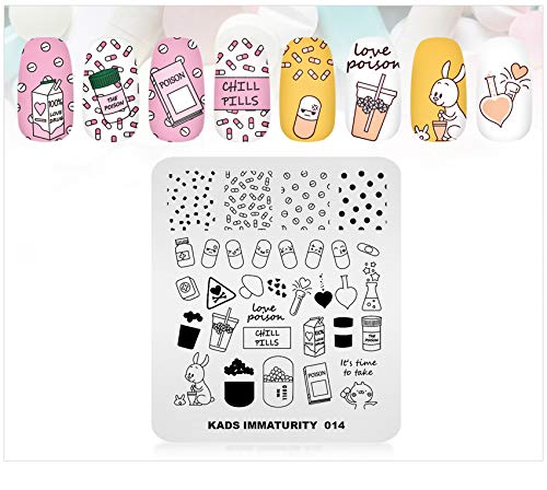 KADS Stamping Plates Manicure Template Nail Art Image Stamp Cute Rabbit Nail Design Tools (IM014) IM014 - BeesActive Australia