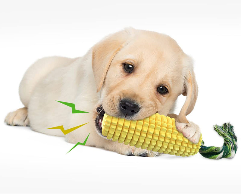 Dog Chew Toys, Puppy Toothbrush Clean Teeth Interactive Corn Toys, Dog Toys Aggressive Chewers Small Meduium Large Breed 5.8" squeak corn stick - BeesActive Australia