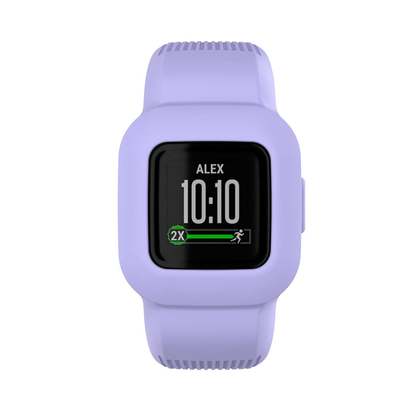 Solid Color Bands Compatible with Garmin Vivofit jr 3 Band Replacement Silicone Wristband Sport Straps for Vivofit Jr. 3 Fitness Tracker for Kids (Small(5.5-7.5), White,Graeen,Purple) Small(5.5-7.5) - BeesActive Australia