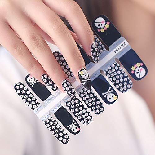 SILPECWEE 5 Sheets Flower Nail Polish Wraps Strips Tips With 1Pc Nail File Self-Adhesive Nail Art Stickers Decals Manicure Kit NO1 - BeesActive Australia