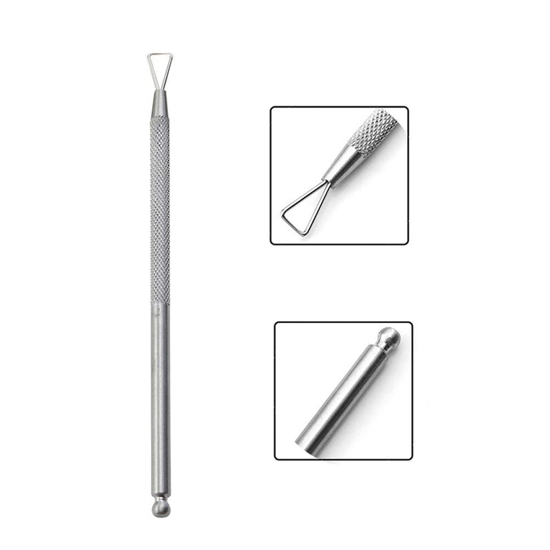 4 Pieces Nail Cuticle Pusher Stainless Steel Cuticle Pusher Triangle Cuticle Peeler Scraper Cuticle Pusher Gel Nail Polish Nail Art Remover Tool for Fingernail and Toenail, Silver - BeesActive Australia