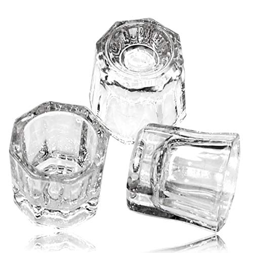 Tovip 6Pcs Crystal Dappen Monomer Dish Glass Crystal Cup Dappen Dish Arcylic Powder Liquid Holder Container Transparent Manicure Bowl Nail Art Equipment - BeesActive Australia
