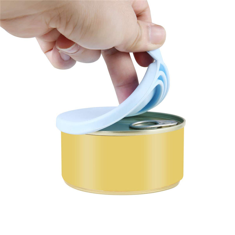SLSON 2 Pack Pet Food Can Cover Universal Silicone Cat Dog Food Can Lids 1 Fit 3 Standard Size Can Tops with 2 Spoons,Light Blue and Green - BeesActive Australia