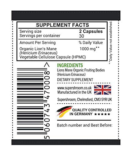 Organic Lions Mane SuperShroom Supplements | Full-Spectrum Mushroom Powder | 100% Fruiting Bodies | No Fillers - BeesActive Australia