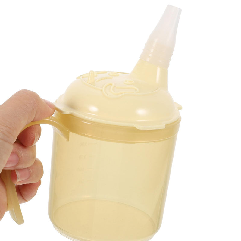 Healvian Nursing Cup Adult Sippy Cup Drinking Cups with Lids Adult Sippy Cup for Elderly Spill Proof Elderly Drinking Cups Spill Proof Cups for Adults Handicapped Accessories Adult Cup Feed Beige 13.5X8X8CM - BeesActive Australia