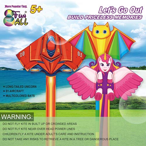 Kites for Kids Ages 4-8 8-12 | Unicorn Kite & Airplane Kite & Rainbow Elephant Kites for Toddlers Age 3-5 Beginner Adults Easy to Fly - Great Summer Toys Kids Kites Beach Games - BeesActive Australia