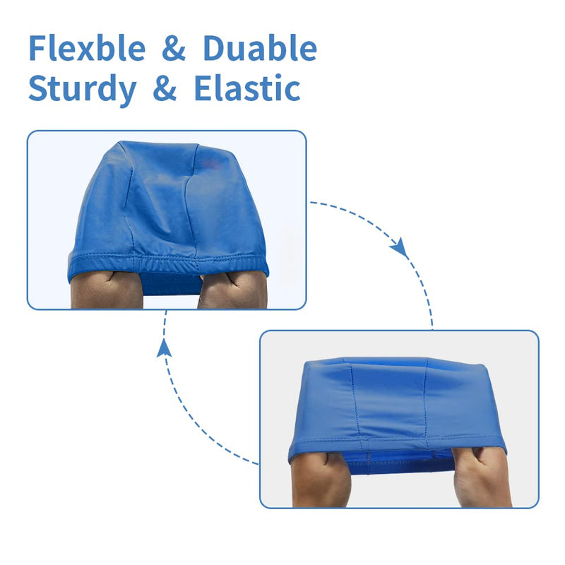 2pcs Elastic Swim Caps for Both Women & Men & Kids & Fabric Durable Non-Slip Swimming Pool Cap Elastic Swim Cap for Long and Short Hair Blue & Dark Blue - BeesActive Australia