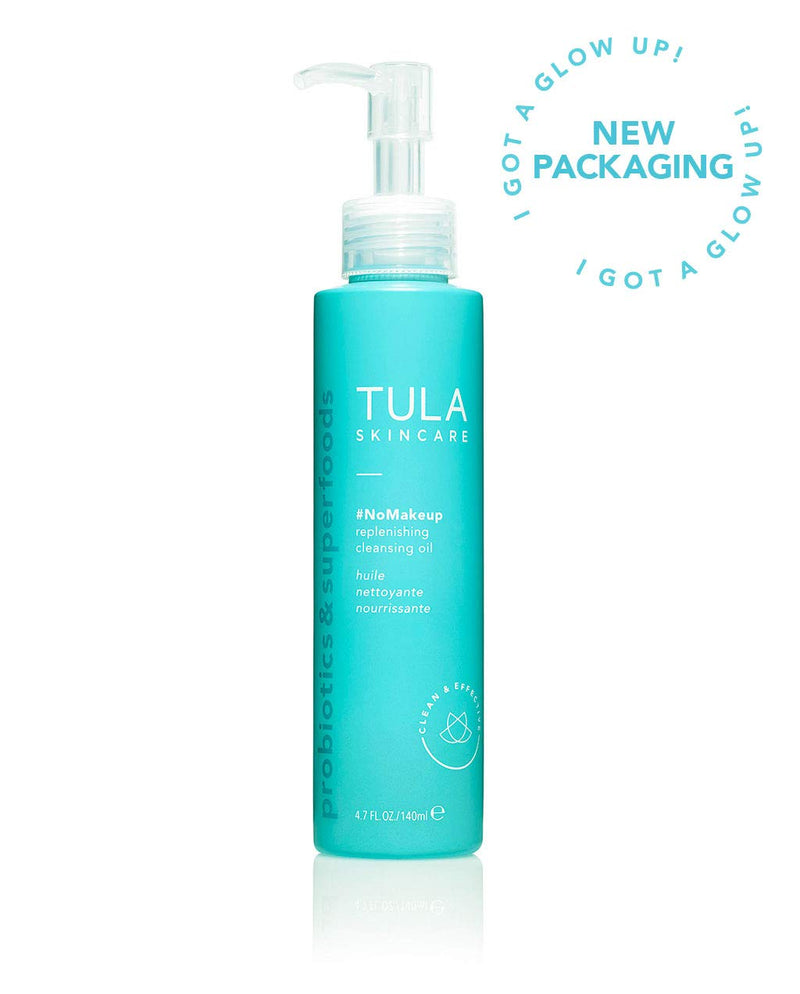 TULA Skin Care #nomakeup Replenishing Cleansing Oil | Oil Cleanser and Makeup Remover, Gently Clean and Remove Stubborn Makeup and Residue | 4.7 oz. 4.7 Ounce (New Packaging) - BeesActive Australia