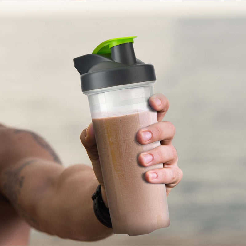 Homeshopa Shaker Bottle, 700ml Protein Shaker Bottle with Mixer Ball for Supplement Shakes, Leak-Proof Screw-On Lid & Secure Drinking Flip Cap, BPA Free Large Sport Gym Blender Bottle-Pack of 2 - BeesActive Australia