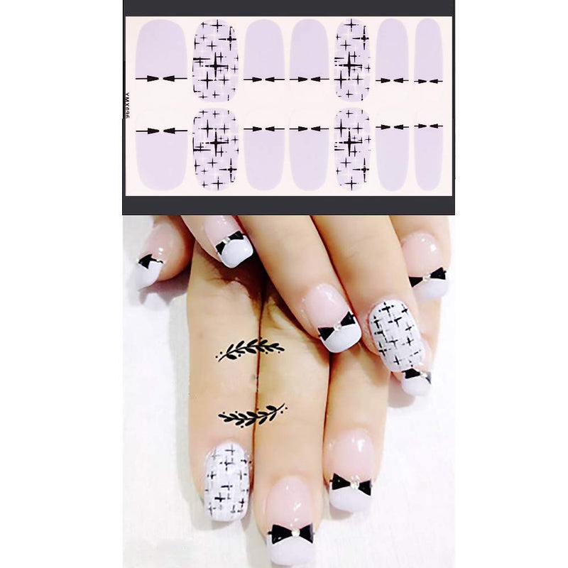 SILPECWEE 6 Pieces Adhesive Nail Polish Stickers Strips And 1Pc Nail File Flower Nail Wraps Decals Manicure Kit For Women - BeesActive Australia