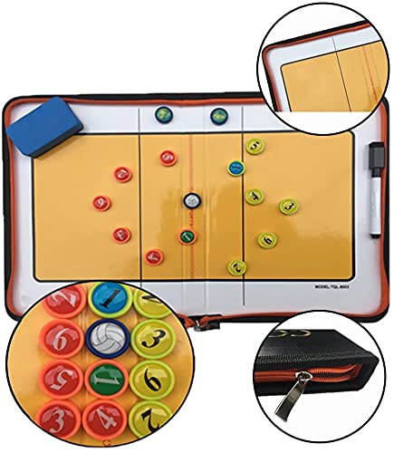 Firelong Volleyball Coach Tactic Board Strategy Training Aids Equipment - Zipper Closure - BeesActive Australia