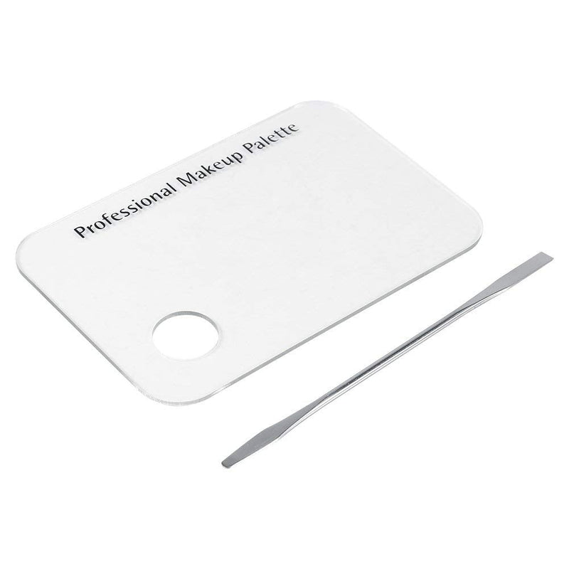 Makeup Palette - Clear Acrylic Makeup Nail Art Cosmetic Mixing Palette & Stainless Spatula Tool Set - BeesActive Australia