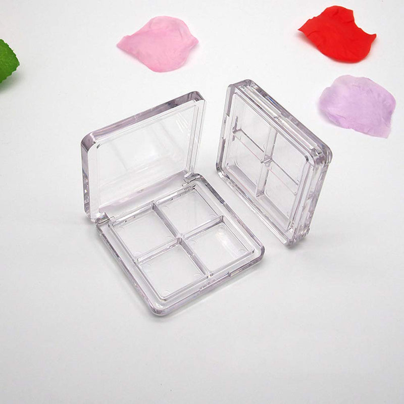 Lurrose 2PCS Empty Eyeshadow Palette Refillable 4 Grids Plastic Eye Make Up Container Palette - BeesActive Australia