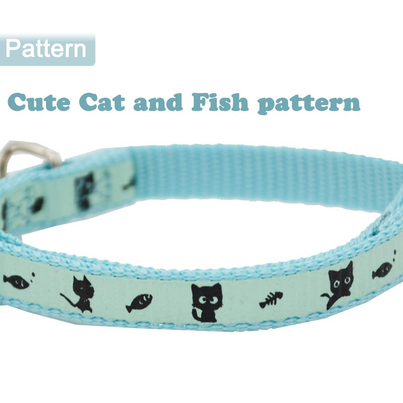 Barleygoo 2 Pack Glow in The Dark Cat Collar with Bell Breakaway Safety Cat Puppy Collars with Pendant Light Blue & Pink - BeesActive Australia
