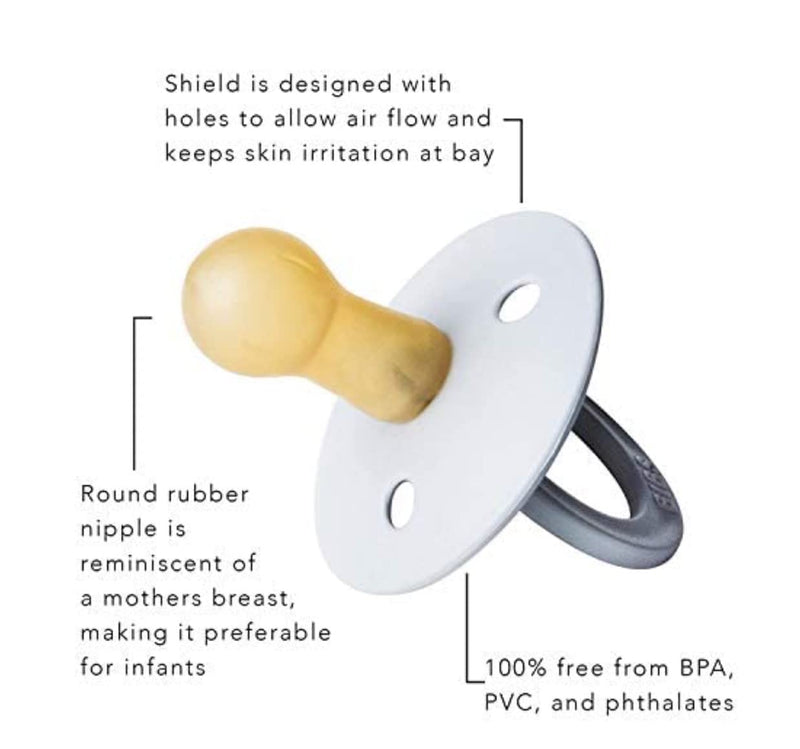 BIBS Pacifiers | Natural Rubber Baby Pacifier | Set of 2 BPA-Free Soothers | Made in Denmark | Hunter Green/Dark Oak | Size 18-36 Months - BeesActive Australia