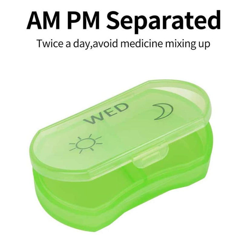 Pill Boxes Weekly Planner AM/PM 7 Day Daily Small Pills Dispensers Medicine Organizer for Vitamins,Supplements and Medication 2 Times a Day - BeesActive Australia
