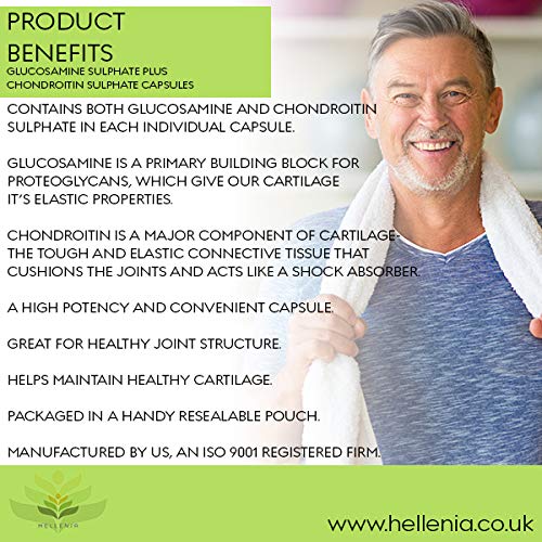Glucosamine Sulphate 500mg Plus Chondroitin Sulphate 400mg |180 Capsules | Fast Release Formula | Manufactured in the UK - BeesActive Australia