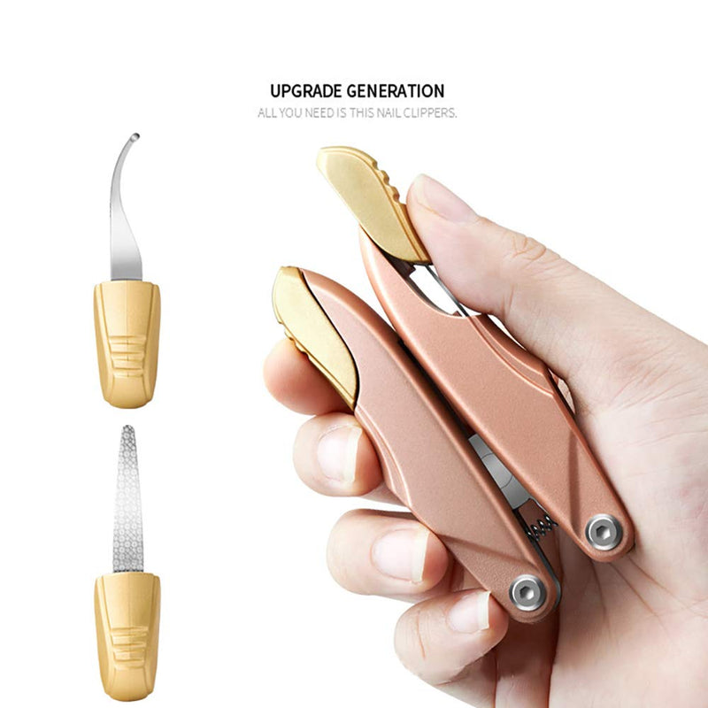 Professional Toenail Clipper, Nail Cutters for Ingrown Thick Nails, Sharp Wide Open Jaw Comfortable Rebound (Rose Gold) Rose Gold - BeesActive Australia