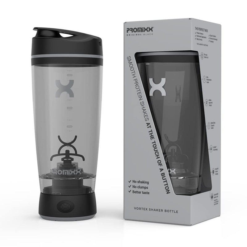 PROMiXX Original Shaker Bottle - Battery-powered for Smooth Protein Shakes - BPA Free, 600ml Cup (Black) Black - BeesActive Australia