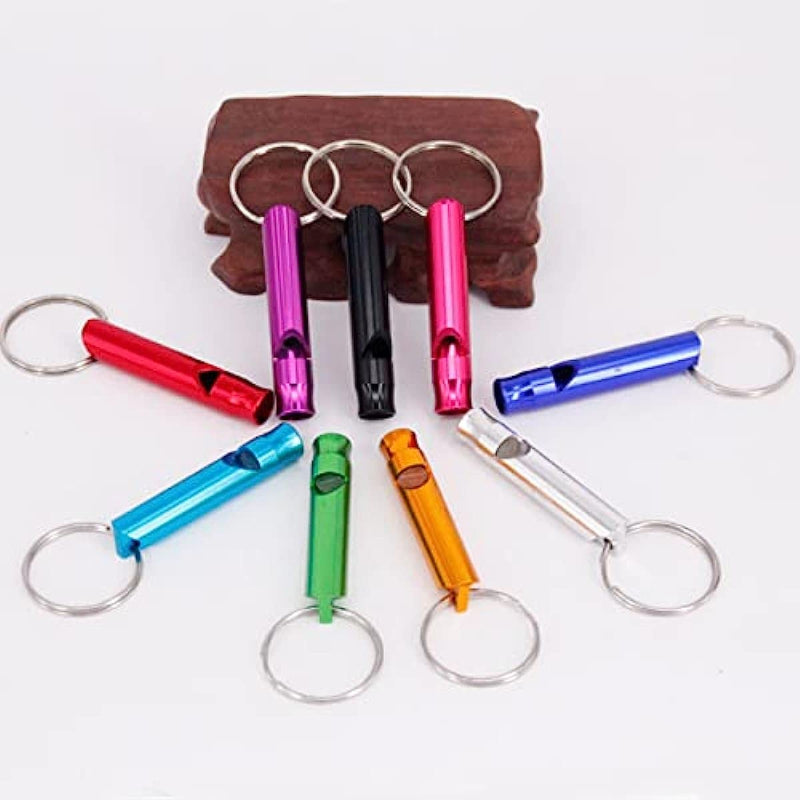 Meikakka Emergency Whistle Outdoor Sport,Women Man GiftsKeychain,High Pitch Creative Whistle Aluminum Alloy Clear Sound Whistle for Camping Hunting Hiking Training，Random Color - BeesActive Australia