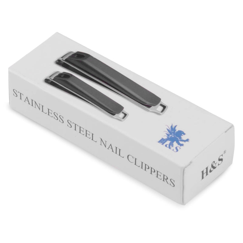 H&S Nail Clippers 2 Pcs Nail Cutter Set Toenail Fingernail Clippers Kit with Catcher File for Thick Nails Men Women Classic - BeesActive Australia