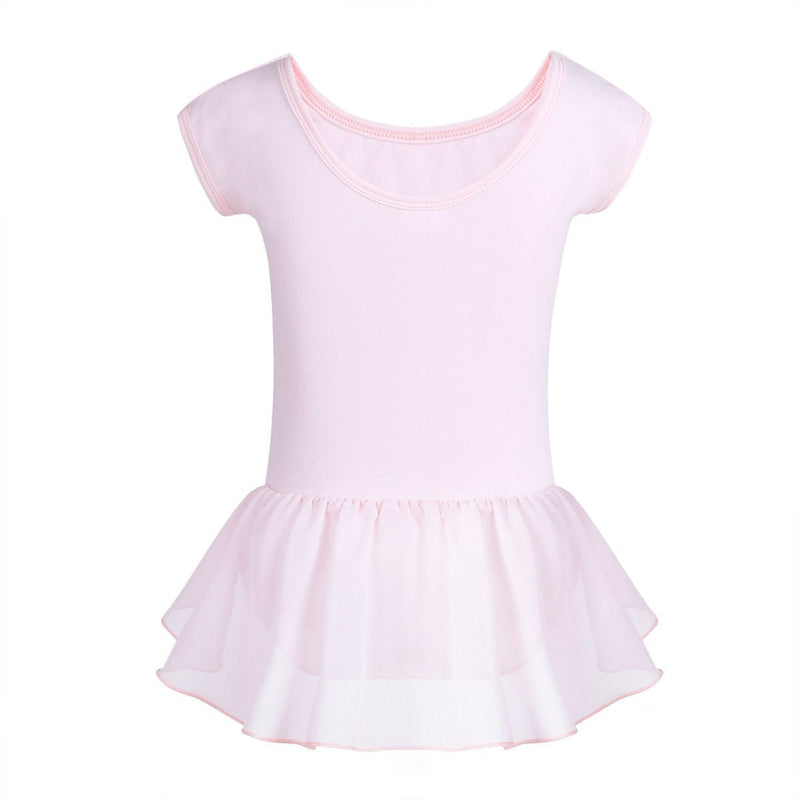 iiniim Girls Cap Sleeve Gymnastic Ballet Dance Leotard Bodysuit Top Ruffle Tutu Skirt Ballerina Dancewear Costume Pink 2-3 - BeesActive Australia