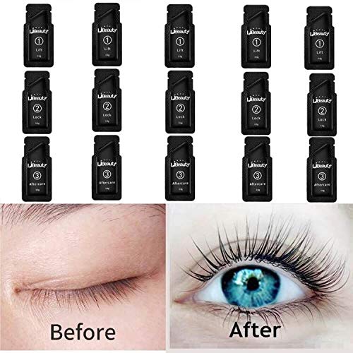 Libeauty Lash Lift Kit Eyelash Perm Sachet Disposable Upgraded Version, Professional Quality Fast Lash Lifting, Semi-Permanent Curling Perming Wave, Lotion & Liquid Set silvery - BeesActive Australia