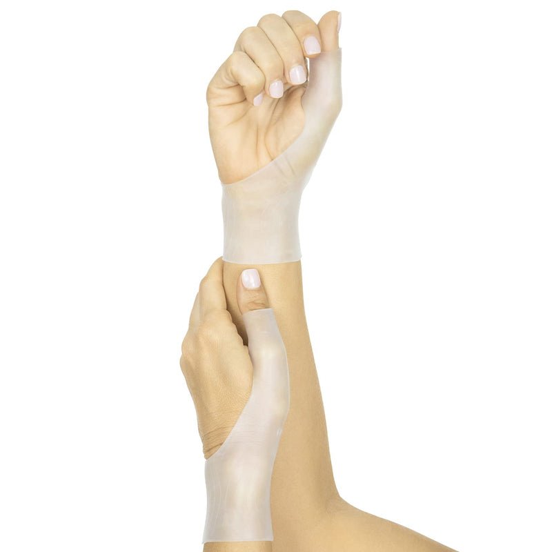 Vive Gel Thumb Wrist Support (Pair) - Hand Brace Cool Wrap For Arthritis Dequervains Tenosynovitis, Sprained Joint Pain, Left and Right Hand Stabilizer - Soft Comfort Splint For Tendonitis Strain White - BeesActive Australia