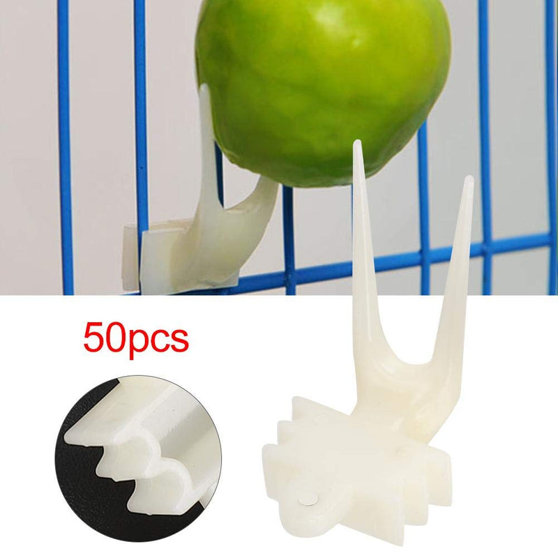 Bird Fruit Fork, 50PCS Plastic Birdcage Fruit Holder Parrot Feeding Fork Birds Food Feeder Tool Accessory for Parrots Hamster Bird Fruit Fork - BeesActive Australia
