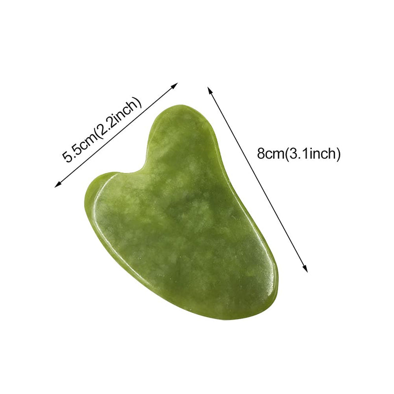 OTAIVE Gua Sha Stone Massage Tool for Face and Neck to Promote Circulation, Natural Jade Beauty Slimming Massager Face Sculptor for Spa Skin Caring Relieve Wrinkle Eye Puffiness(Green) Green - BeesActive Australia