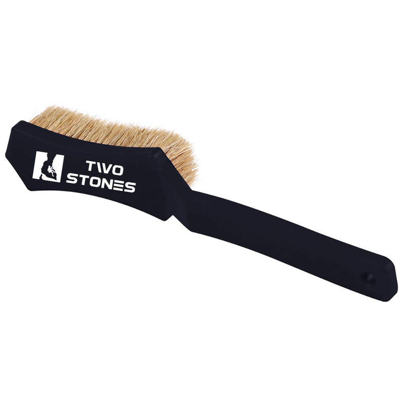 TWO STONES Bouldering Brush with Thick Ultra Durable Boar's Hair Bristles,Perfect Rock Climbing Brushes for Rock Climbing Holds on Climbing Wall as Climbing Chalk Brush Indoor or Outdoor Black&Light Blue - BeesActive Australia