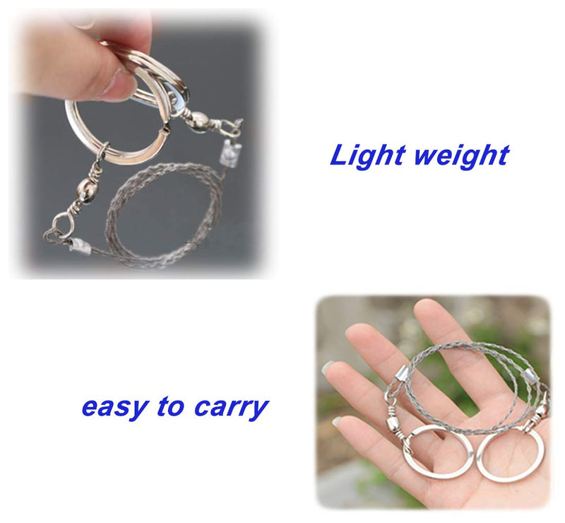Survival Wire Saw Outdoor Emergency Mini Hand Pocket Stainless Steel Saws for Backpacking Gear, Camping, Hunting, Hiking, Trees Cutting (Silver Metal handle 3 Pack) Silver Metal handle 3 Pack - BeesActive Australia