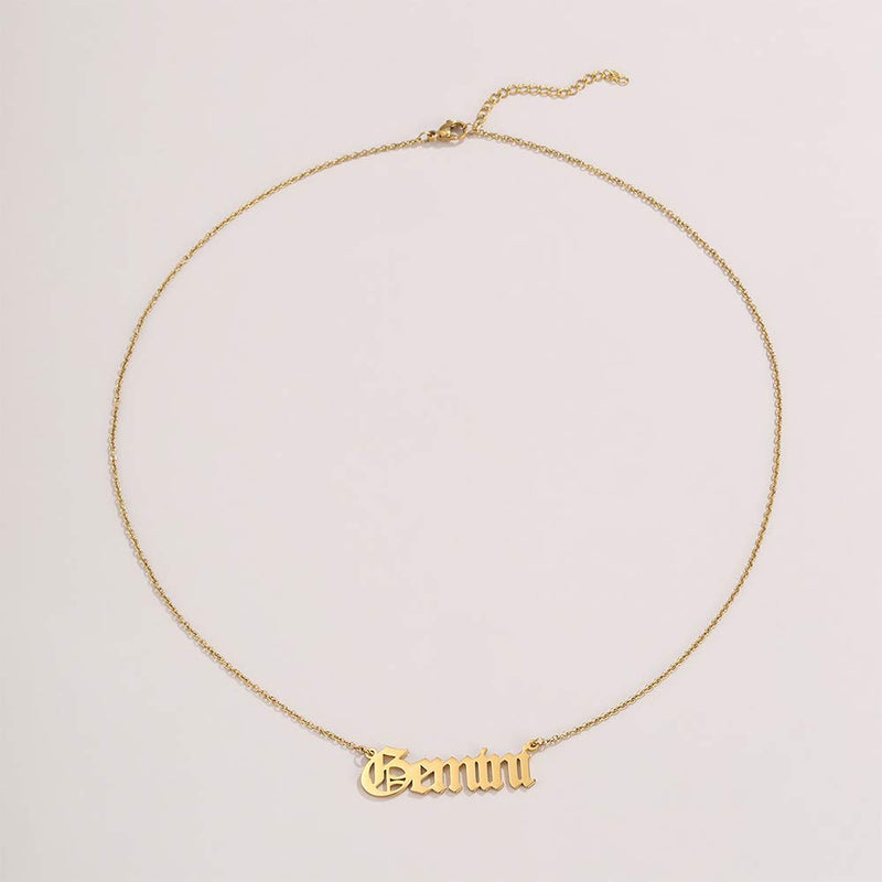 Aimimier Constellation Necklace Gemini Necklace Astrology Jewelry Personalized Name Gift for Girlfriend Women (Gold) Gold - BeesActive Australia