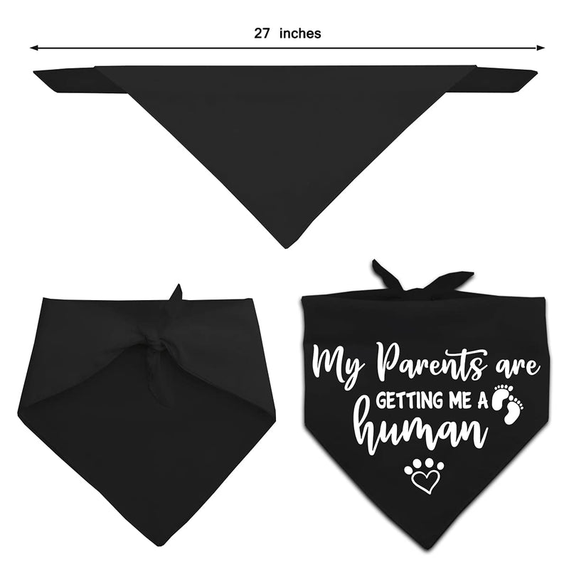 My Parents are Getting me a Human, Pregnancy Announcement Dog Bandana, Gender Reveal Photo Prop Pet Scarf Accessories,Pet Accessories for Dog Lovers, Pack of 2 - BeesActive Australia