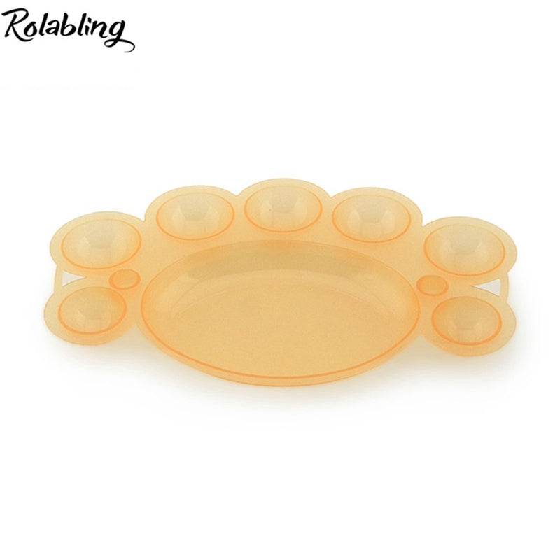 Rolabling 6 pcs Nail Art Dappen Dish Nail Art Polish Color Mixing Palettes Manicure Tool - BeesActive Australia