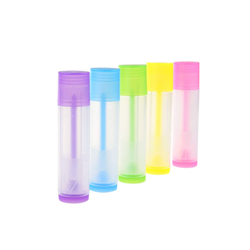 Lip Balm Crafting Kit - Easy Lip Balm Filling Tray and Spatula - 50 Empty Lip Balm Tubes with Caps (10x5 colors) - 3/16 Oz (5.5 ml) - 50 Writeable and 50 Printed Stickers - M - BeesActive Australia