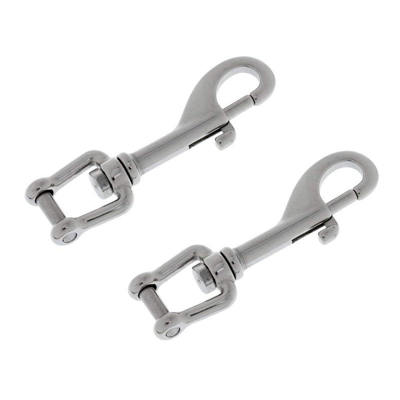 YiMusic 2 Pieces Heavy Duty 316 Stainless Steel Swivel Shackle Bolt Snap Hook Suit for Outdoor Camping Fishing Water Sports Accessories - BeesActive Australia