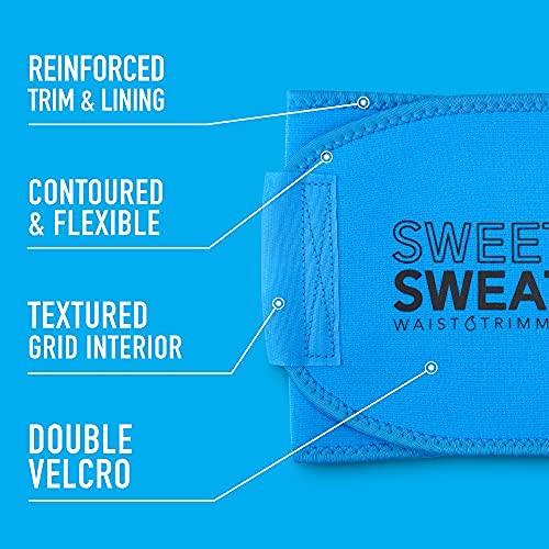 Sweet Sweat Waist Trimmer 'Neon' Series | Premium Waist Trainer Band for Men & Women Neon Blue Small - BeesActive Australia