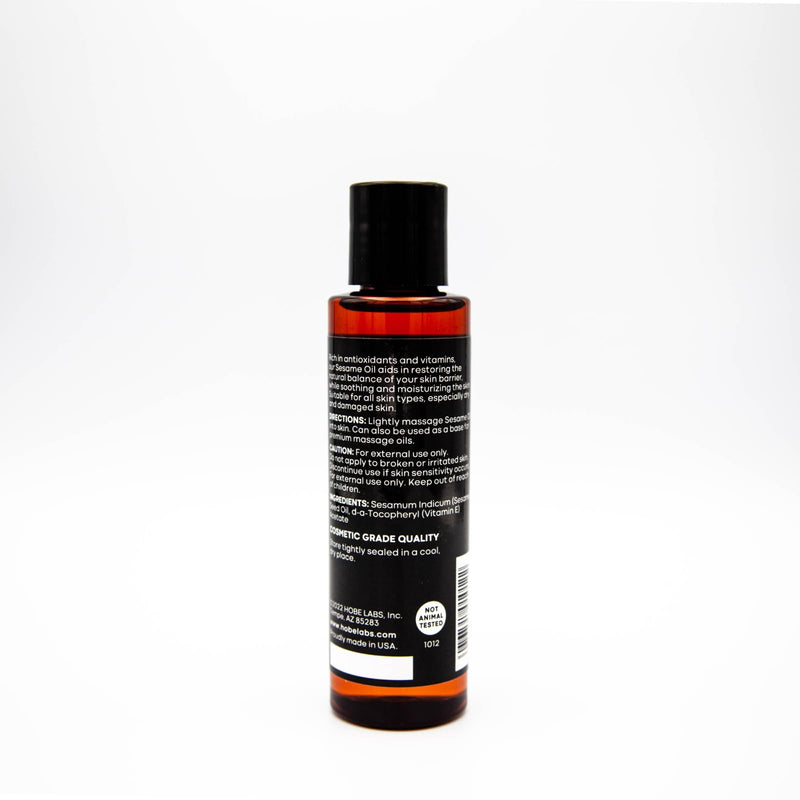 Hobe Labs Sesame Oil - 4 oz - Natural Moisturizer for All Skin Types, Antioxidant & Vitamin Rich Formula, Premium Massage Oil with Light Texture to Rejuvenate and Revitalize - BeesActive Australia